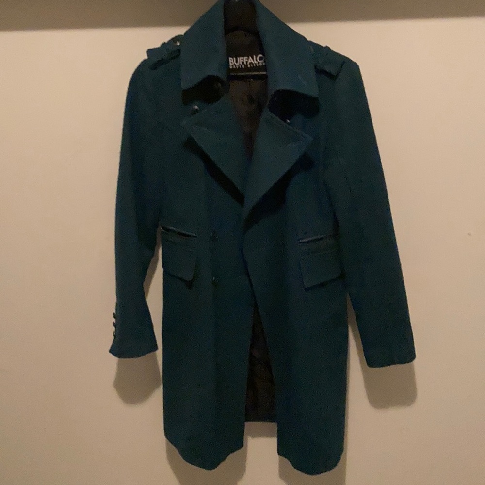 Buffalo long pea coat - Teal - size small